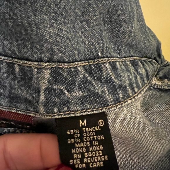 Vintage 90s GAP denim blouse jacket button Down, soft denim Medium - Picture 11 of 12